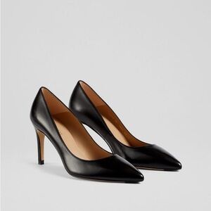 LK Bennett Floret Pumps Black Napa Leather Size 39/US 8.5